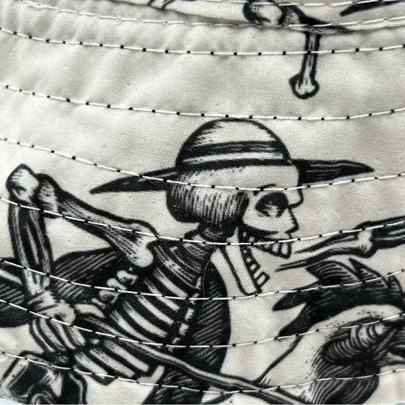 Espolon Tequila Reversible Black Bucket Hat Skeletons Graphic All Over Print - Picture 9 of 15